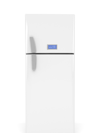 白色现代冰箱正面图